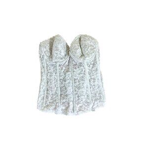 Vintage Fredericks Of Hollywood Women's White Lace Soft Bustier - 34C